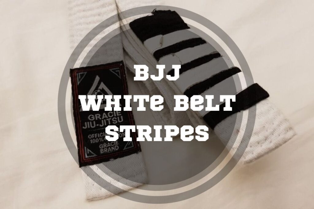 Stripes on a white belt mark progress and skills in BJJ